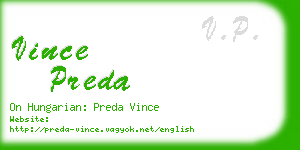 vince preda business card